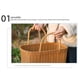 thumbnail image 4 of Cesta de la Compra de Ratán Cesta de la Compra Sencilla Cesta de Verduras Ecológica Cesta de Frutas Picnic Al Aire Libre,B, 4 of 5