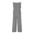 thumbnail image 5 of QATAINLAV Romper for Women Casual Dressy Cotton Linen Wide Leg Jumpsuits Vintage Floral Print Overalls 2024 Summer Long One Jumpers Piece Pants, White, M, 5 of 7
