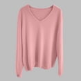 thumbnail image 2 of MeetoTime Womens Sweater Fall Soft Solid Color Long Sleeve Knitted Jumper Pullover Tops, 2 of 4
