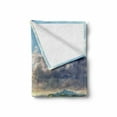 thumbnail image 2 of Country Soft Flannel Fleece Throw Blanket, Summer Rural Landscape with Wheat and Small Country Houses in Valley Art, Cozy Plush for Indoor and Outdoor Use, 50" x 60", Green White Blue, by Ambesonne, 2 of 6