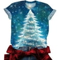 thumbnail image 4 of REORIAFEE Christmas Shirts for Women Plus Size Sparkle Xmas Tree Prints Short Sleeve T Shirt Round Neck Holiday Tees Casual Soft Tops Multicolor XXXXL, 4 of 5