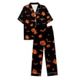 thumbnail image 5 of Muxikeji Clothes Halloween Pajamas Pants for Women,2 Piece Pajama Set for Women,Halloween Pumpkin Print Short Sleeve Shirts and Long Pants Women'S Pajama Set for Sleepwear Pj, 5 of 5