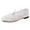 White, variant on Rokment Women's Mesh Embroidered Ballet Flats Comfortable Walking Shoes Bowknot Square Closed Toe Ballerina Low Heel Bridal Lace Floral Bow Dress Slip on Loafers Summer Fall Casual Black Size 6