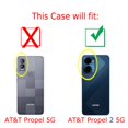 thumbnail image 2 of For AT&T Propel 2 5G Phone Case Cover, Shockproof Bumper Hybrid Case with Tempered Glass Screen Protector, by OneToughShield - Music Notes / Black, 2 of 3