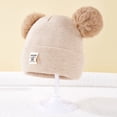 thumbnail image 3 of Windproof Winter Solid Color Children's Hat Beanie Hats Knitted Hats Warm Cap LIGHT KHAKI, 3 of 8