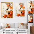 thumbnail image 4 of Designart "Orange and White Floral Glow I" Abstract Framed Wall Art - Modern Orange Abstract Collages Hallway Framed Wall Art Decor, 4 of 6
