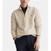 Ralph Lauren Men's Big & Tall Textured 1/4 Pullover Sweater Brown Size 46