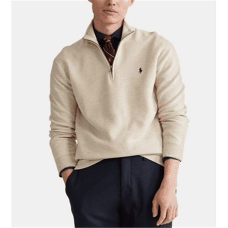 Ralph Lauren Men's Big & Tall Textured 1/4 Pullover Sweater Brown Size 46