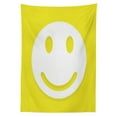 thumbnail image 3 of Ambesonne Modern Tablecloth Rectangular Table Cover, Yellow Positive Smiling Face, 60"x90", Yellow and White, 3 of 4