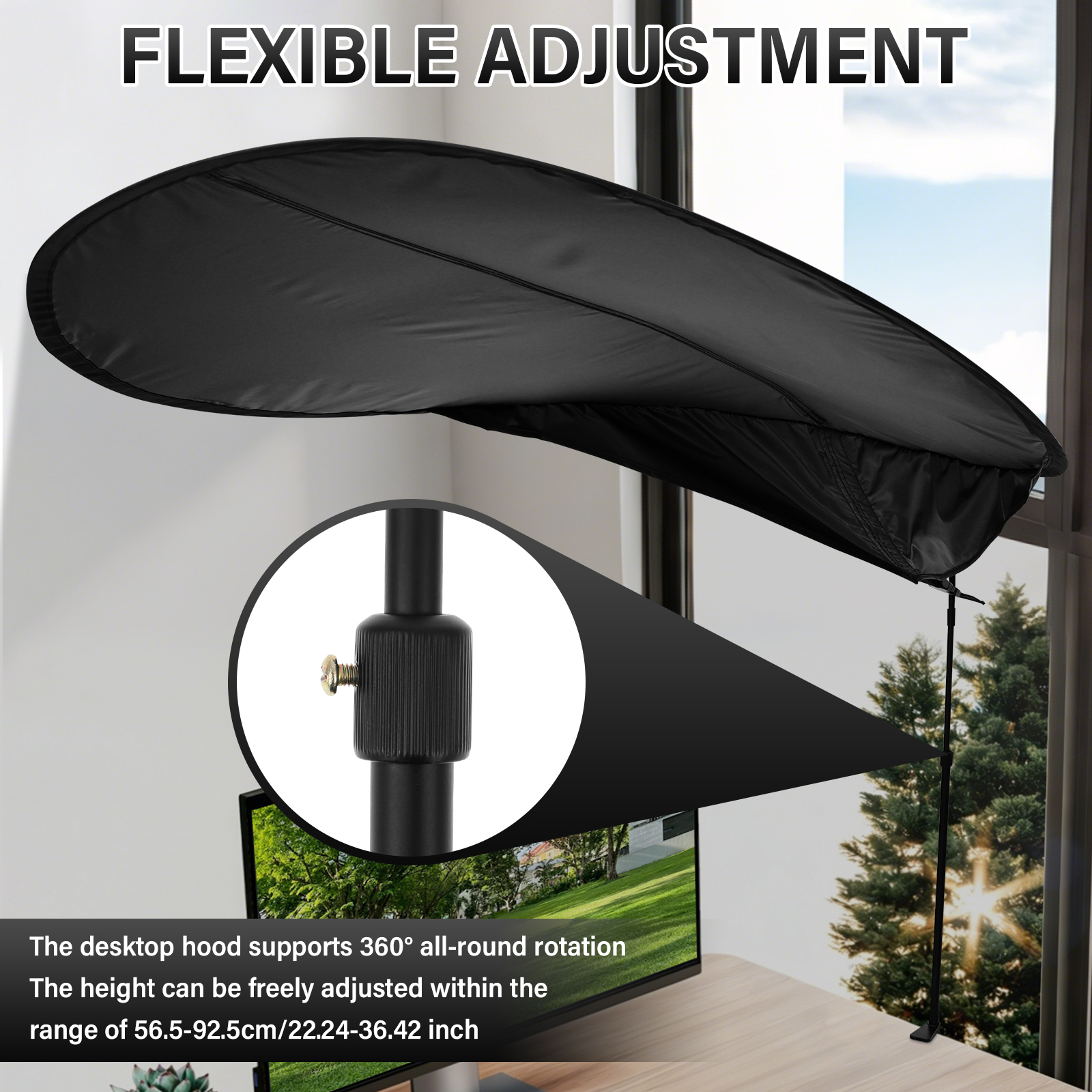 Austok Adjustable Cubicle Shade and Desk Canopy Essential Cubicle Light Blocker for Partitions to Block Overhead Light and Glare