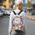 thumbnail image 7 of JIALIOU Mini Backpack Purse for Women Quilted Casual Daypack Small Travel Shoulder Bag, Cartoon Ghost Pumpkin Bats, 7 of 7