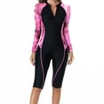 thumbnail image 5 of Yteetum Women's Long Sleeve Conservative Wetsuit Swimsuit with Chest Pad and No Steel Support & Knee Length Pants Diving Suit Ladies Wetsuit Swimsuit for Surfing, Snorkel, Paddleboarding,Water Sports, 5 of 7