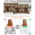 thumbnail image 4 of Satin Pillowcases King Size, Brown Vintage Wood Grain Silk Pillow Cases for Hair and Skin with Zipper 2 Pack, Western Star Retro Smooth Throw Pillow Covers for Sleeping, 20"x36", 4 of 6