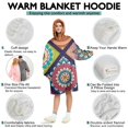 thumbnail image 5 of Wearable Oversized Blanket,Multicolor Ethnic Mandala Pattern Wearable Blanket Hoodie for Adults,Cozy Hooded Blankets with Super Pockets,Super Warm Fuzzy Pullover for Women & Men, 5 of 6