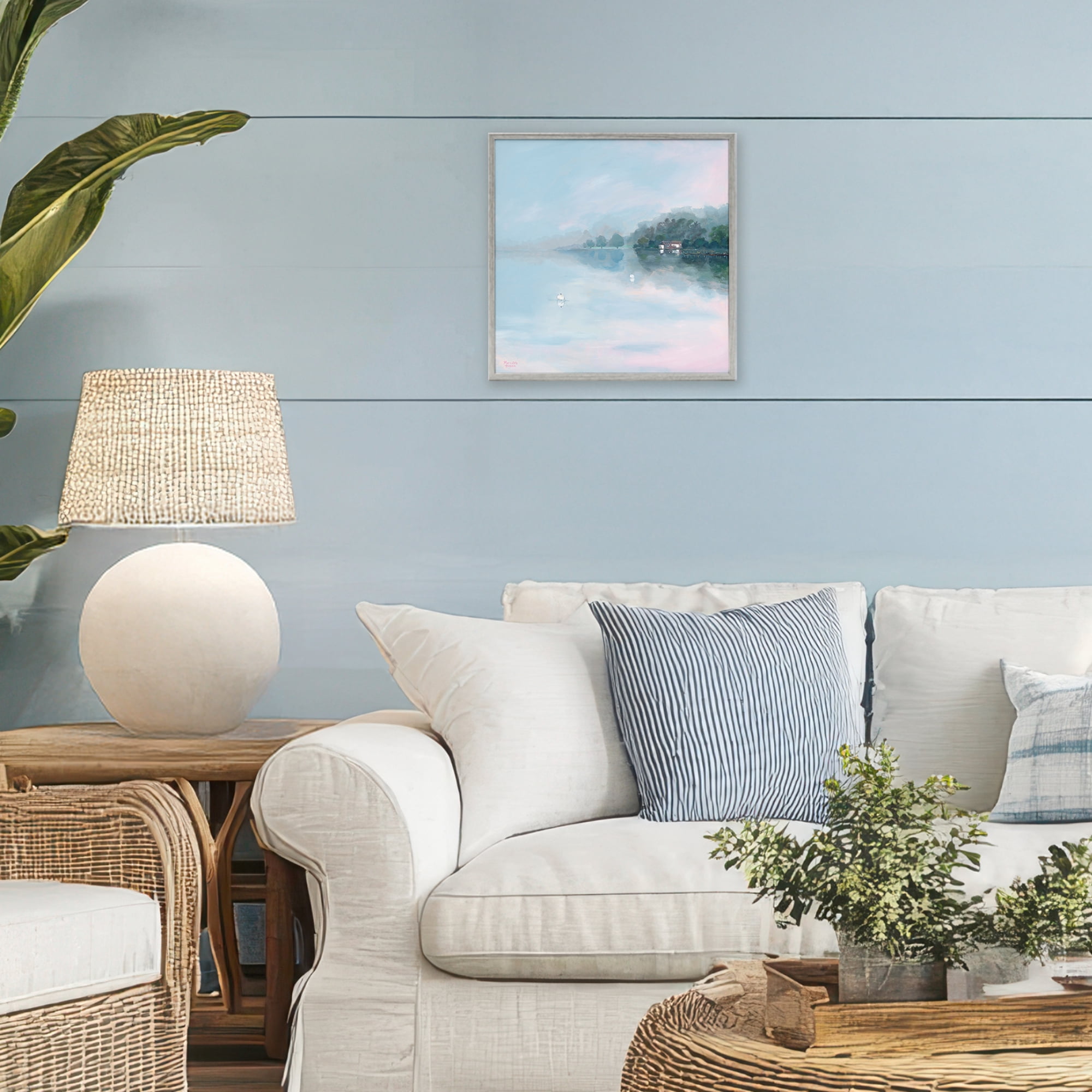 Stupell Industries Morning at Lake Windermere Gray Framed Giclee Art, design by Meredith Howse