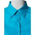 thumbnail image 4 of Doublju Women's 3/4 Sleeve Slim Fit Button Down Dress Shirt (Plus Size Available), 4 of 5