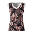 thumbnail image 4 of DPTALR Women's V-Neck Sleeveless Lace Cuff Printing Tops, 4 of 8