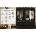thumbnail image 3 of VoirStar 2 Door Armoire with 3 Drawers Black Freestanding Closet Wardrobe, 3 of 7