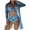 Blue-03, variant on Lopeceal Women's Tropical Swimsuit Floral Printed Bathing Suit Sexy Bikini Sets with Long Beach Cover Ups 3 Piece Hawaiian Outfits