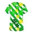 thumbnail image 4 of BiZtdJrK St Patrick's Day Scrub Tops for Women Short Sleeve V-Neck Printed Scrubs Top Holiday Medical Nursing Uniforms Going Out Outfits Yellow XXL Big Sale Days, 4 of 6