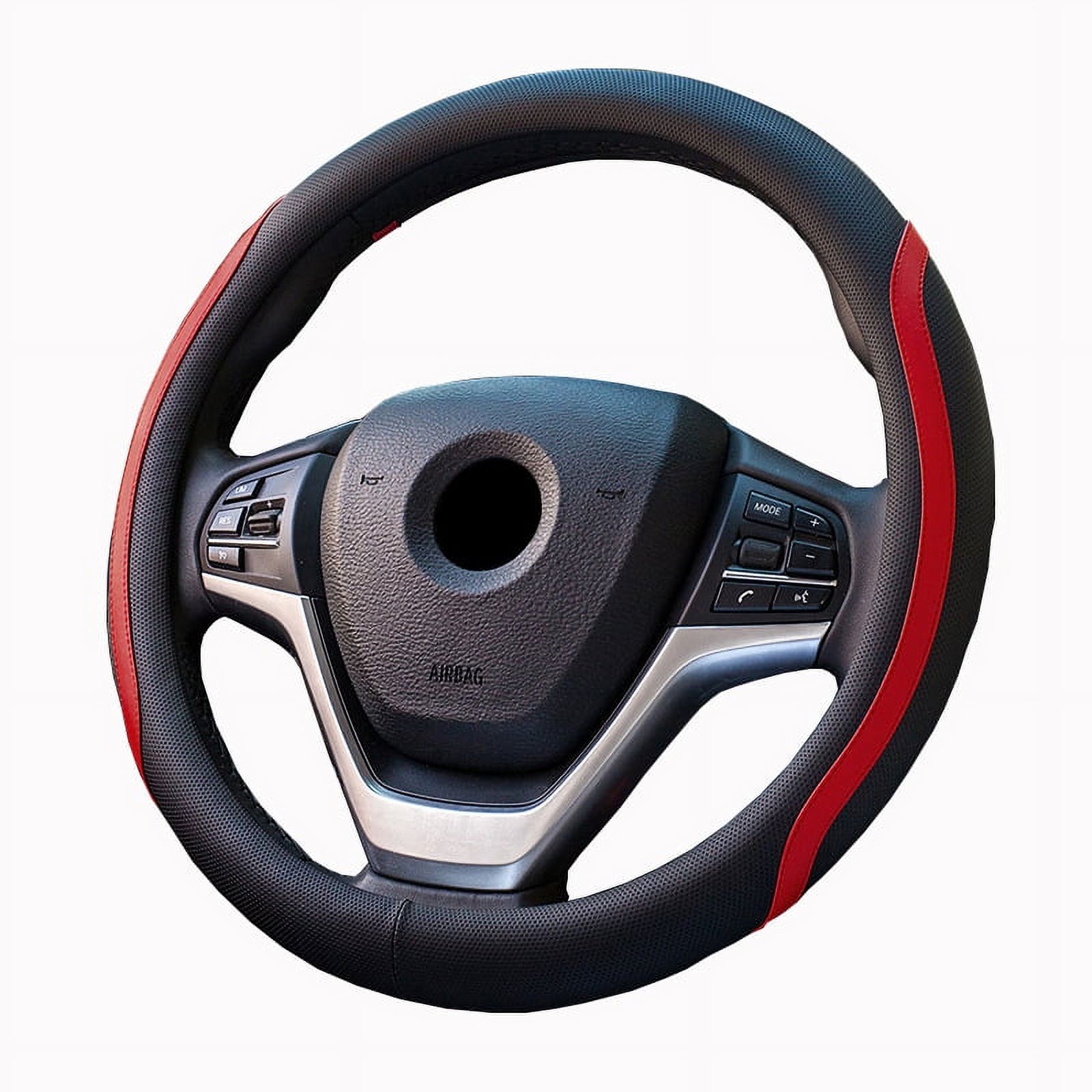 Perforated Leather Steering Wheel Cover For Ford F150/F250/Expedition – 15.5-16 Inch