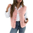 thumbnail image 2 of Meichang Fleece Vest Women Lightweight Sleeveless Button Down Cropped Jacket Vest Winter Warm Sherpa Vests with Pockets, 2 of 9