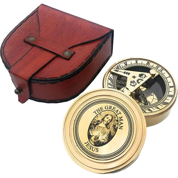 The Great Man Jesus Brass Sundial Compass Unique Gift for All Occasions, Christmas, New Year, Graduation, Love Gift, Get Well Soon, Wedding Anniversary