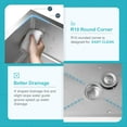 thumbnail image 4 of Bathenum 20" x 16" Drop in Kitchen Sink 304 Stainless Steel Single Bowl Topmount Kitchen Sink with Drain Kit and Bottom Grid, Brushed, 4 of 8
