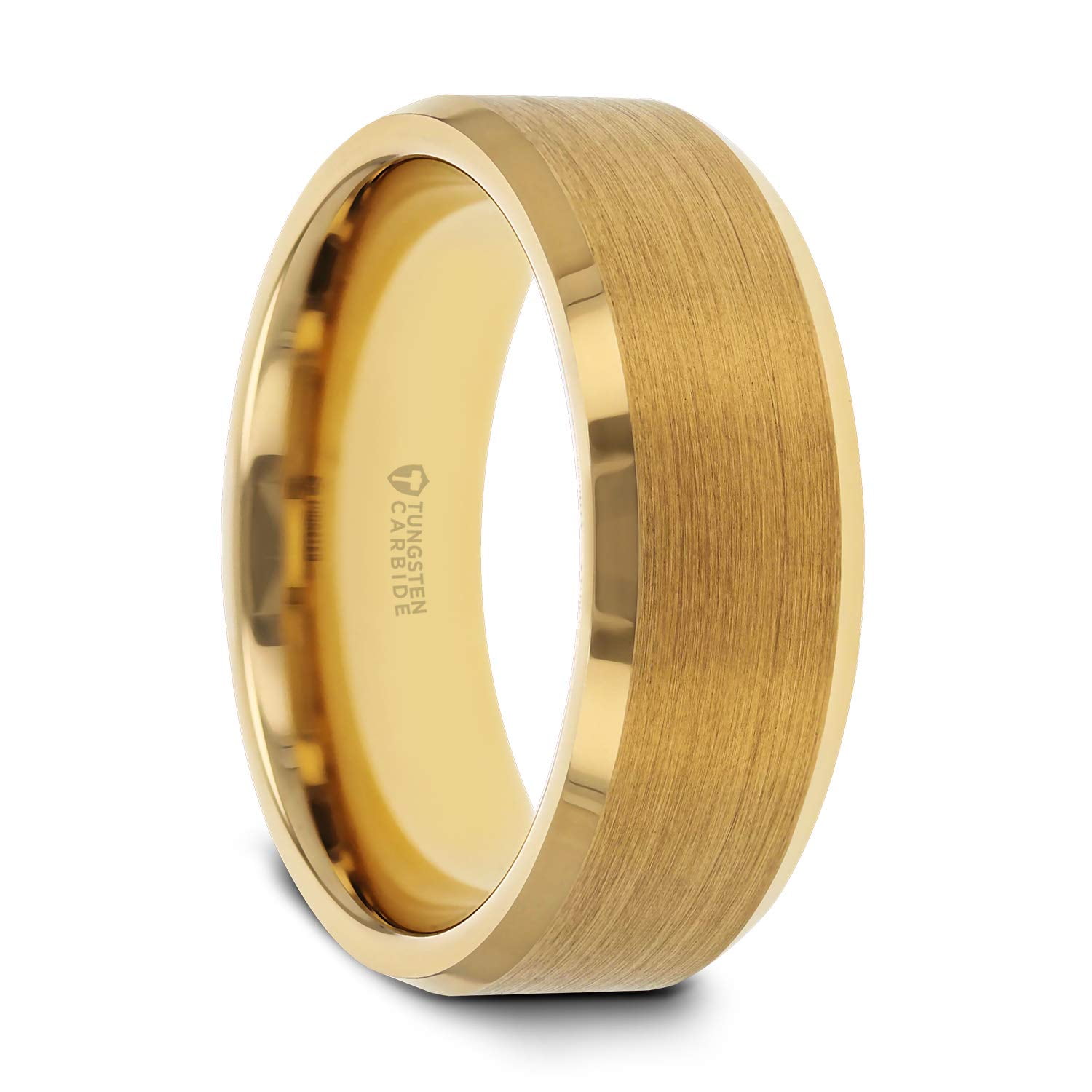Thorsten Jewelry Titanium Wedding Ring Koa Wood Inlay Intricate Edges 10mm Band