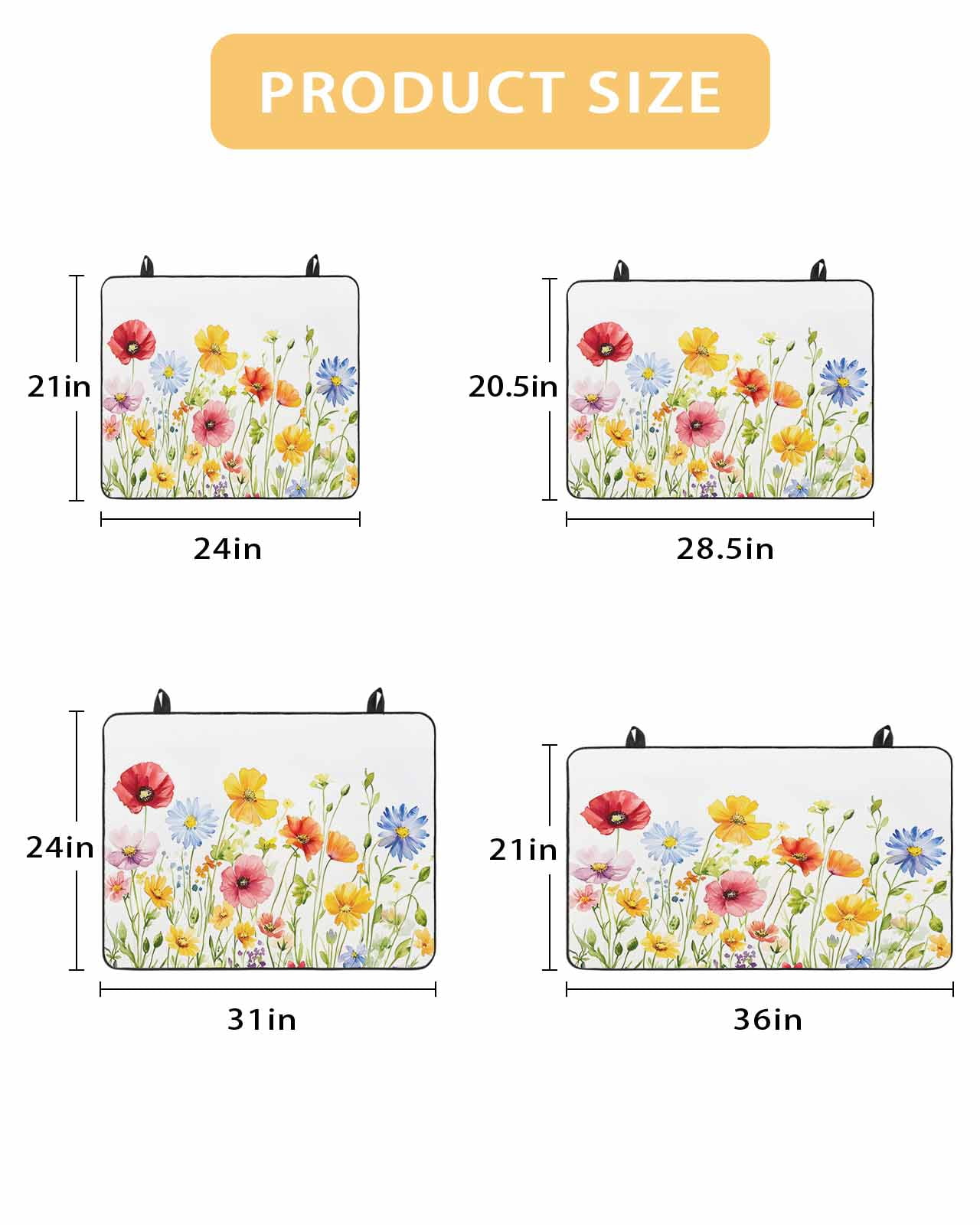 nqOlkjepod Large Induction Cooktop Protector Mat 24"x21", Watercolor Flowers Stove Top Covers for Electric Stove, Daisy Purple Orange Blue Floral Stove Burner Cover Mats, Glass Top Stove Cover