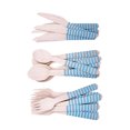 thumbnail image 3 of 1 Set of 48PCS Disposable Cutter Fork Spoon Set Disposable Birthday Wooden Tableware Kit Eco-friendly Wood Fork Cutter Spoon Kit Birthday Party Wooden Flatware Kit for Birthday Party Picnic Blue, 3 of 5