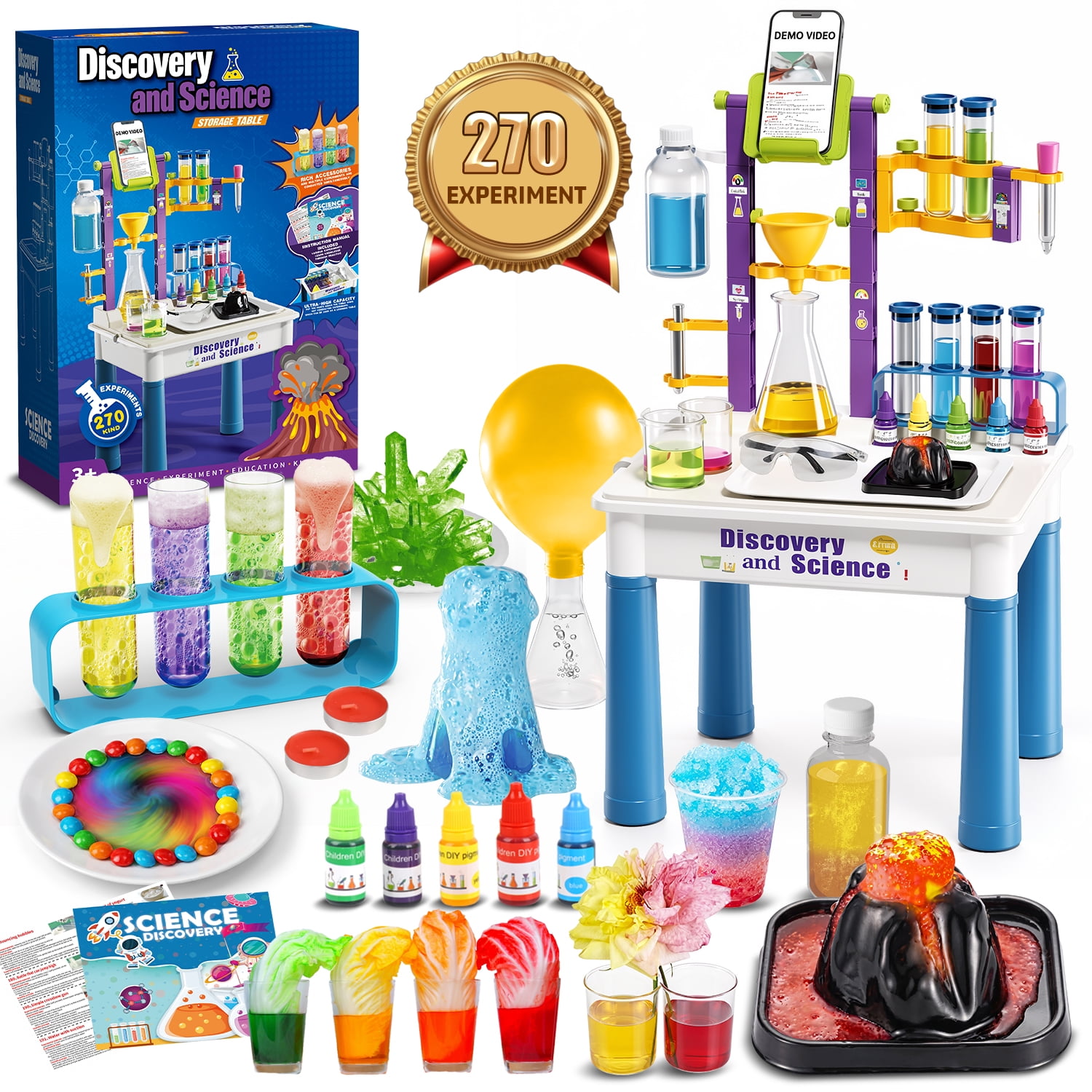 UUSUOO Science Kits for Kids Age 5-7 270 Science Experiments for Kids with Table STEM Educational Science Toys Christmas Birthday Gifts for Boys Girls Age 5-7 8-12