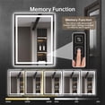 thumbnail image 3 of Ourlova 40x28 Inch Rectangular LED Bathroom Mirror with Front & Backlight -Dimmable Anti-Fog Shatter-Proof Vanity Mirror 3 Light Colors Memory Function Horizontal/Vertical Wall Mount, 3 of 7