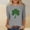 Gray, variant on 3/4 Sleeve Shirts for Women Blouse Red Shamrock Print Basic Crew Neck Ladies Tops Spring