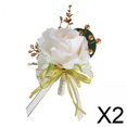 thumbnail image 1 of 2xBoutonniere De Flores De Boda Broche Romántico Pin De Traje Para Bodas Eventos Fiesta Champán, 1 of 8