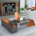 thumbnail image 1 of Nordic Paint Office Desks Household Study Computer Desk Modern Office Furniture Manager Table Light Luxury Fashionable Boss Desk My Lux Decor Round, 1 of 11