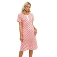thumbnail image 3 of WBQ Polka Dot Nightgowns for Women Soft Cotton Sleepwear O Neck House Dress Short Sleeve Comfy Night Dress Pink Tag XL/US 12, 3 of 6