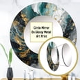 thumbnail image 3 of Designart "Ink On Stone Gold Teal Elegance" Abstract Rund Mirror For Wall Decor - Large Gold Round Printed Mirror - Glam Round Mirror 36" x 36" Inch, 3 of 5