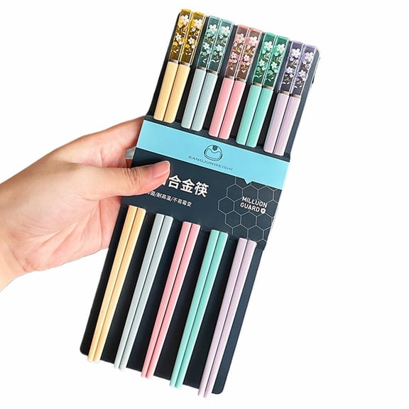 Chopsticks Set 5 Pairs Reusable Plastic Chopsticks Bpa-free Dishwasher