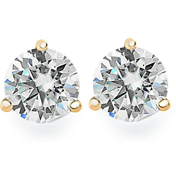 Pompeii .40CT Round Brilliant Cut Natural Diamond Stud Earrings In 14K Gold (G/H,I2-I3)