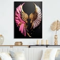 thumbnail image 2 of Designart Pink,Gold And Black Angel Wings III Canvas Wall Art, 2 of 5