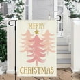 thumbnail image 2 of diyeu Pink Merry Christmas Evergreen Tree Garden Flag 12×18 Inch Double Sided Rustic Farmhouse Yard Flag Christmas Winter Outdoor Decor, 2 of 6