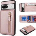 thumbnail image 2 of for Google Pixel 7 Case with Card Holder for Women,Pixel 7 Phone Case Wallet with Strap Credit Card with Kickstand Zipper Shockproof Case for Pixel 7 - Rose Gold, 2 of 14