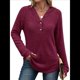 thumbnail image 3 of Camisetas de Larga para Mujer, Sudaderas con Capucha de Moda con Bolsillo de Canguro, Sudaderas de Otoño Vino Tinto XXL, 3 of 9
