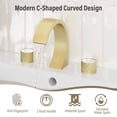 thumbnail image 3 of CASAINC 2 Handle Widespread Bathroom Faucet with Matching Pop Up Drain, Brushed Gold, 3 of 4