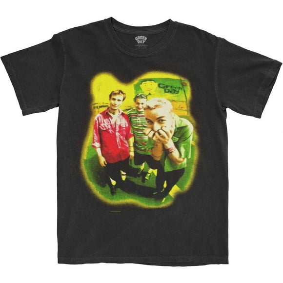 Green Day Adult Neon Photograph Cotton T-Shirt
