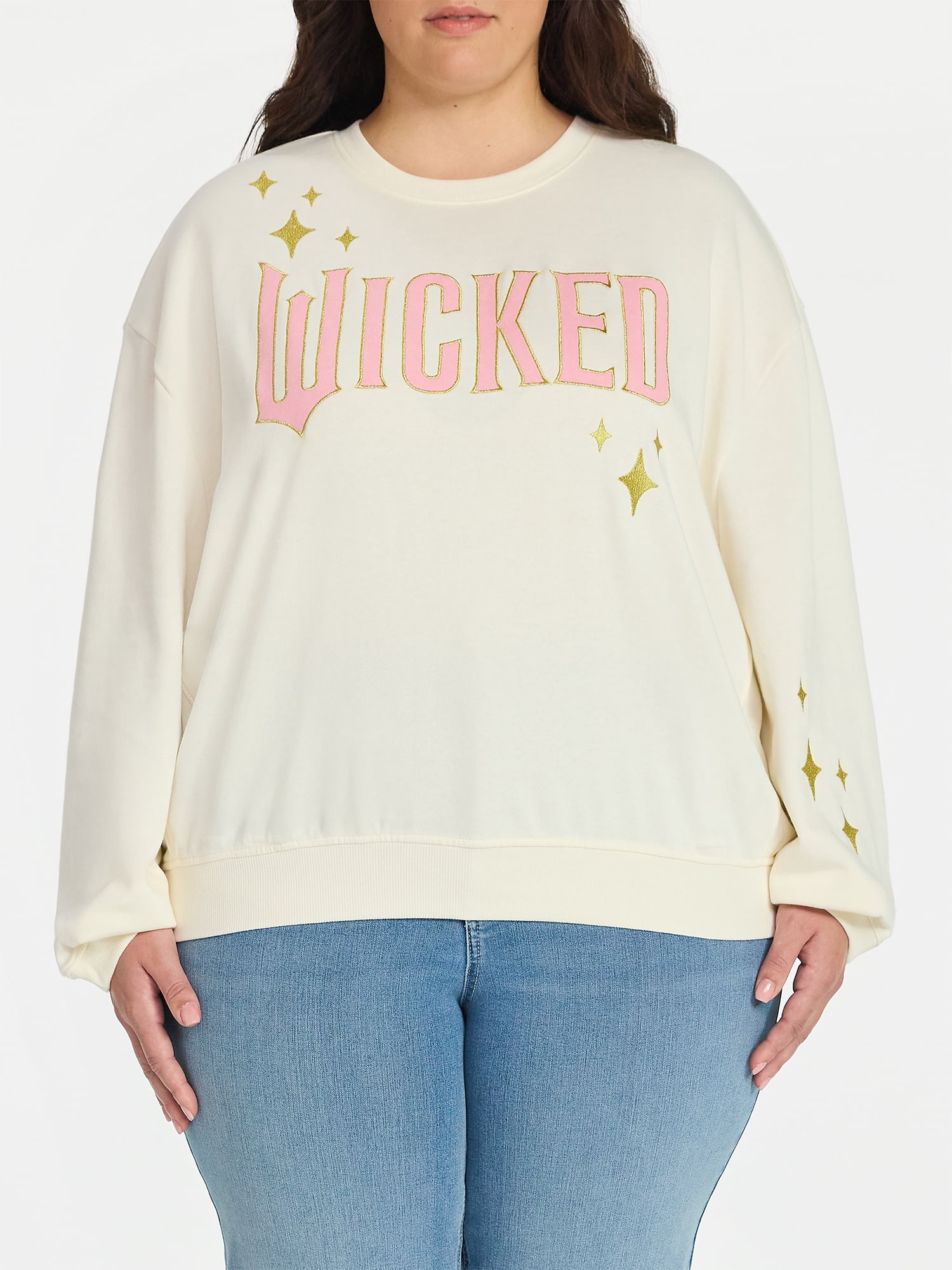 Wicked Women’s and Women’s Plus Embroidered Graphic Sweatshirt, Sizes XXS-4X