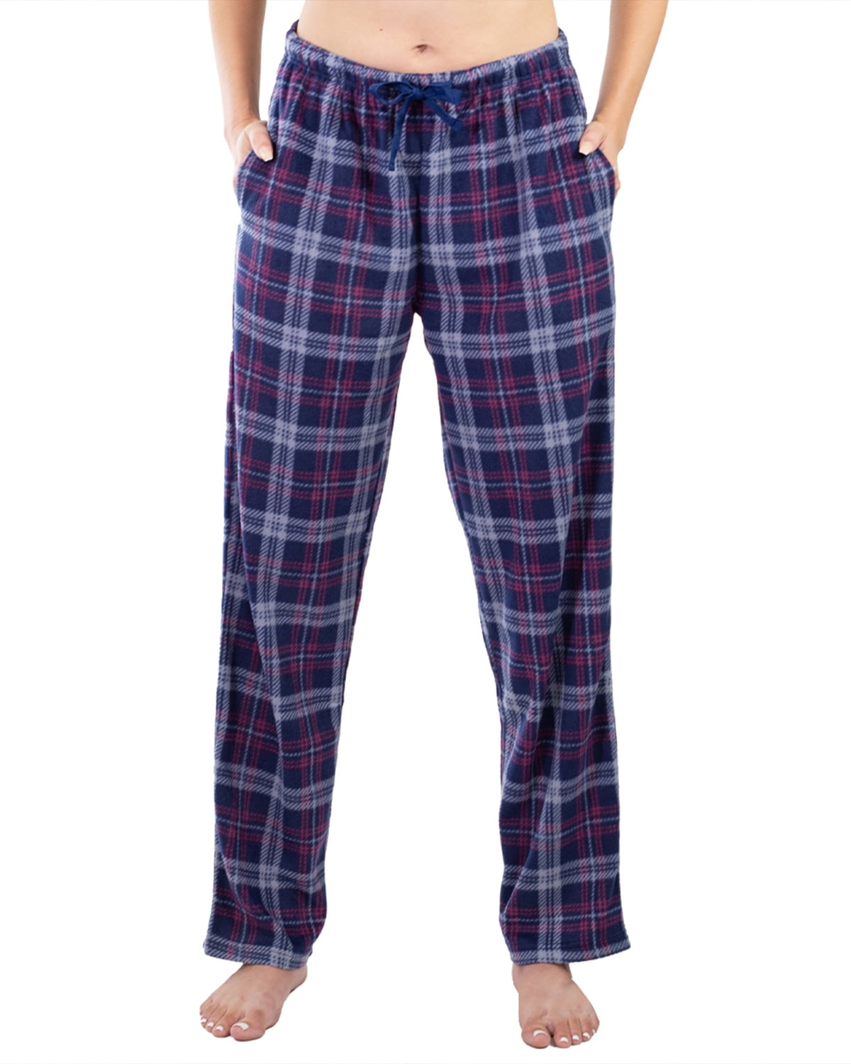 Famulily Womens Comfy Soft Warm Plaid Lounge Pyjamas Pants with Pockets 