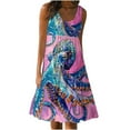 thumbnail image 2 of Nuoqisi Womens Summer Sundress Boho Floral Casual Tank Dresses Sleeveless Tiered Swing A Line Beach Dress, 2 of 5