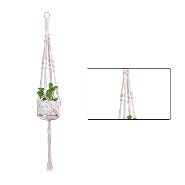 Yuarrent Cestas colgantes 100 hechas a mano, soporte para plantas, macramé, colgador de plantas, maceta para colgar en la pared interior, soporte para Jardín y Patio No.18 Yuarrent HA001777-18